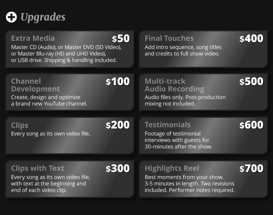 Triad video production deck — audio