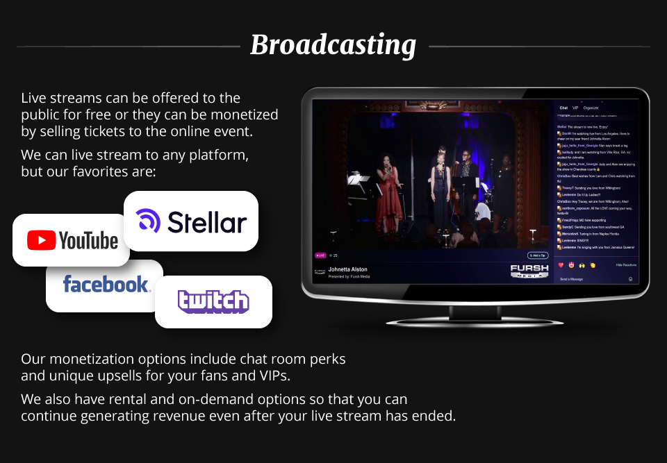 Triad video production deck — livestreaming